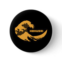 Hokusai - The Great Wave Buttons
