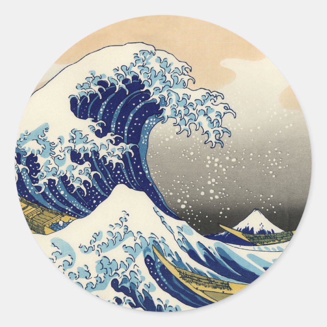 Hokusai The Great Wave Stickers Zazzle