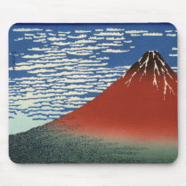 Hokusai's Red Fuji Mouse Pad mousepads