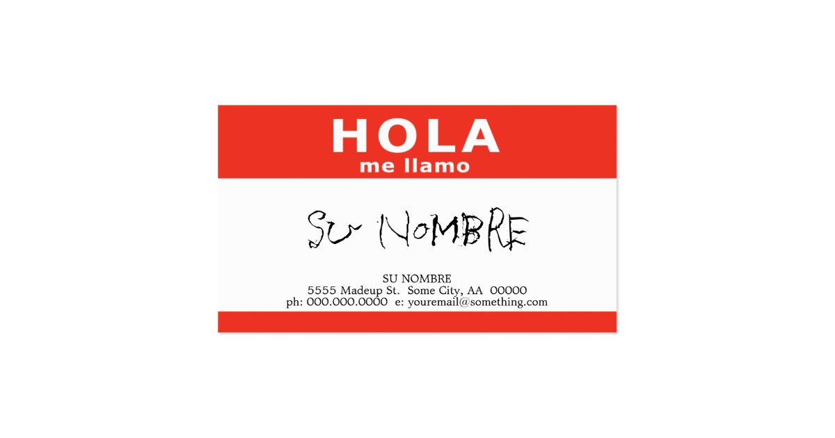 hola me llamo business card | Zazzle