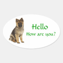Hola pegatinas del saludo del perro de perrito del
