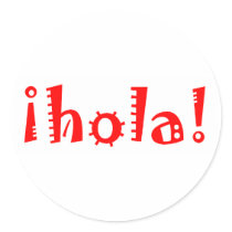 Hola Round Sticker