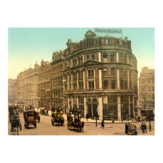 Holborn Viaduct London, Antique England print