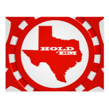 Hold 'Em Poker Chip Postcard (red)