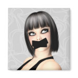Hold Your Tongue Gothic Art Refrigerator Magnets