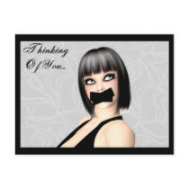 Hold Your Tongue Gothic Art postcards