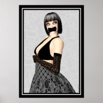 Hold Your Tongue Gothic Art Poster