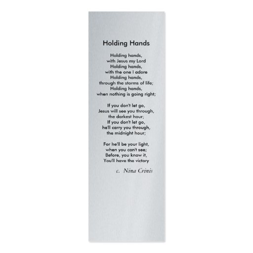 Holding Hands, Business Card (front side)
