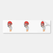 holding helmet high football design bumper sticker