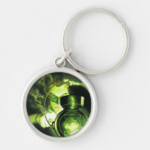 Holding the Green Lantern Keychains