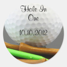 Hole In One Round Sticker