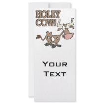 holey cow funny holy cow pun cartoon rack card design