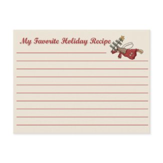 Holiday Angel Recipe Card postcard