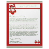 Holiday Annual Newsletter Letterhead: ornaments_3