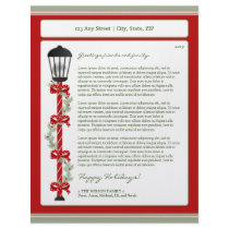 Holiday Annual Newsletter Letterhead: ribbon pole
