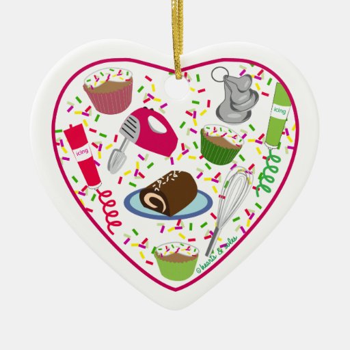 holiday baking heart ornament zazzle holiday baking heart ornament zazzle
