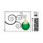 Holiday Ball Green Christmas Ornament Postage