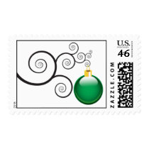 Holiday Ball Green Christmas Ornament Postage postage by TDSwhite Holiday Ball Green Christmas Ornament Postage postage
