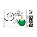 Holiday Ball Green Christmas Ornament Postage stamp