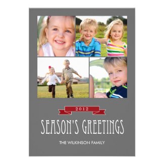 Season’s Greetings Photocard with your favourite photos of your children in a collage on a greetings card