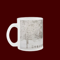Holiday Beer Mug Festive Winter Forest Beer Glass