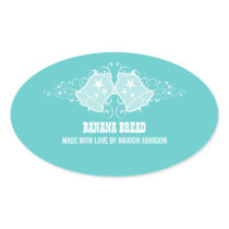 Holiday Bells and Swirls Baking Stickers, Aqua