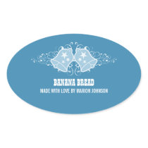 Holiday Bells and Swirls Baking Stickers, Blue