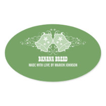 Holiday Bells and Swirls Baking Stickers, Green
