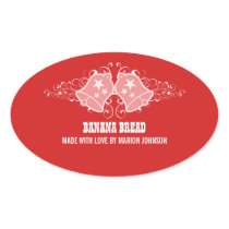 Holiday Bells and Swirls Baking Stickers, Red