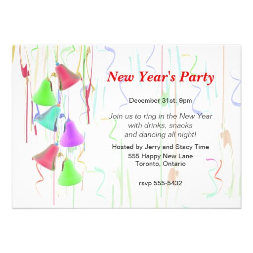 Holiday Bells New Year's Party Custom Announcement