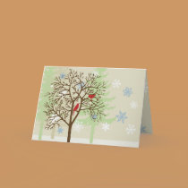 Holiday Birds Photo Card Template