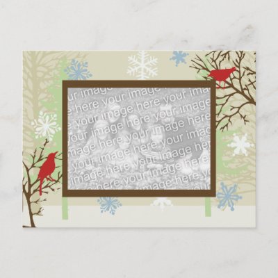 Holiday Birds Photo Postcard Template