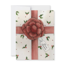 Holiday Bow Christmas Invitation