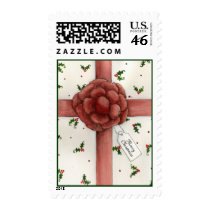 Holiday Bow Christmas Postage Stamp