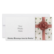 Holiday Bow Solistice Photo Card photo cards