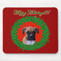 Holiday Boxer puppy mousepad