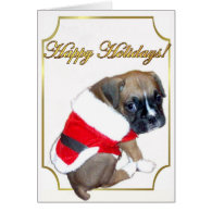 Holiday Boxer puppy note card