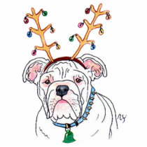 Holiday Bulldog Sculpture Acrylic Cut Out