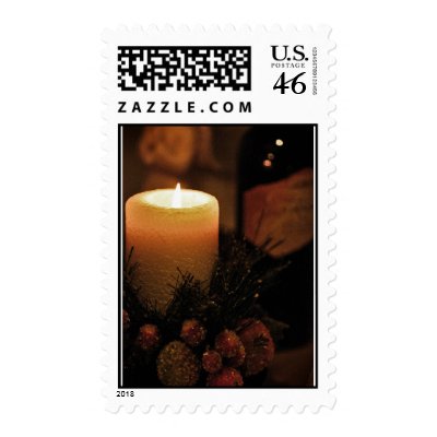 Holiday Candle Postage Stamp by aoftana