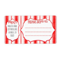 HOLIDAY CANDY CANE STRIPES Large Mailing Labels