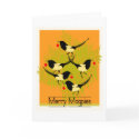 Holiday card: 'Merry Magpies" for bird lovers