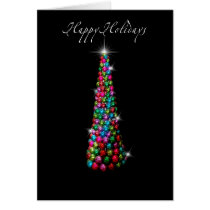 Holiday card with ornament christmas tree cards