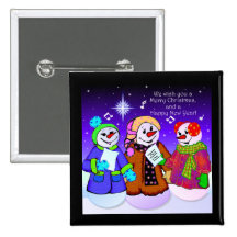 Holiday Carolers Buttons