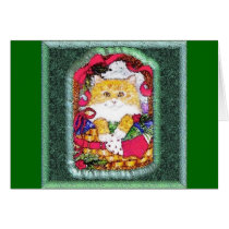 Holiday Cat Looking Out Window cards