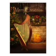 Holiday Celtic Harp Card