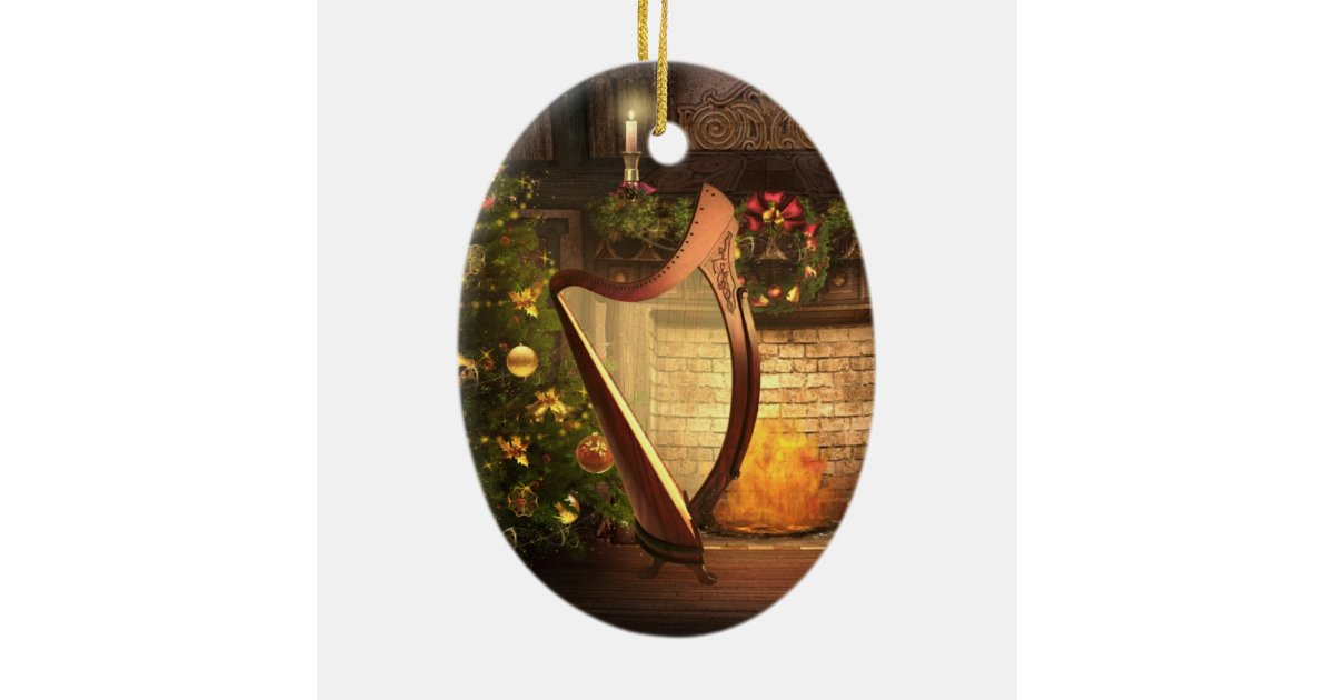 holiday celtic harp ornament zazzle holiday celtic harp ornament zazzle