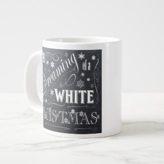 holiday chalkboard white Christmas Jumbo Mug