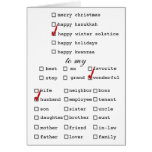"holiday check-off" greeting card
