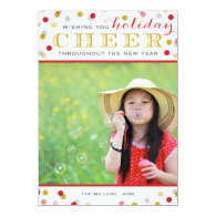 Holiday Cheer Modern Christmas Photo Card Personalized Invite