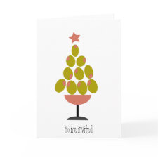 Holiday 'CHEERS!' Olive Tree design card